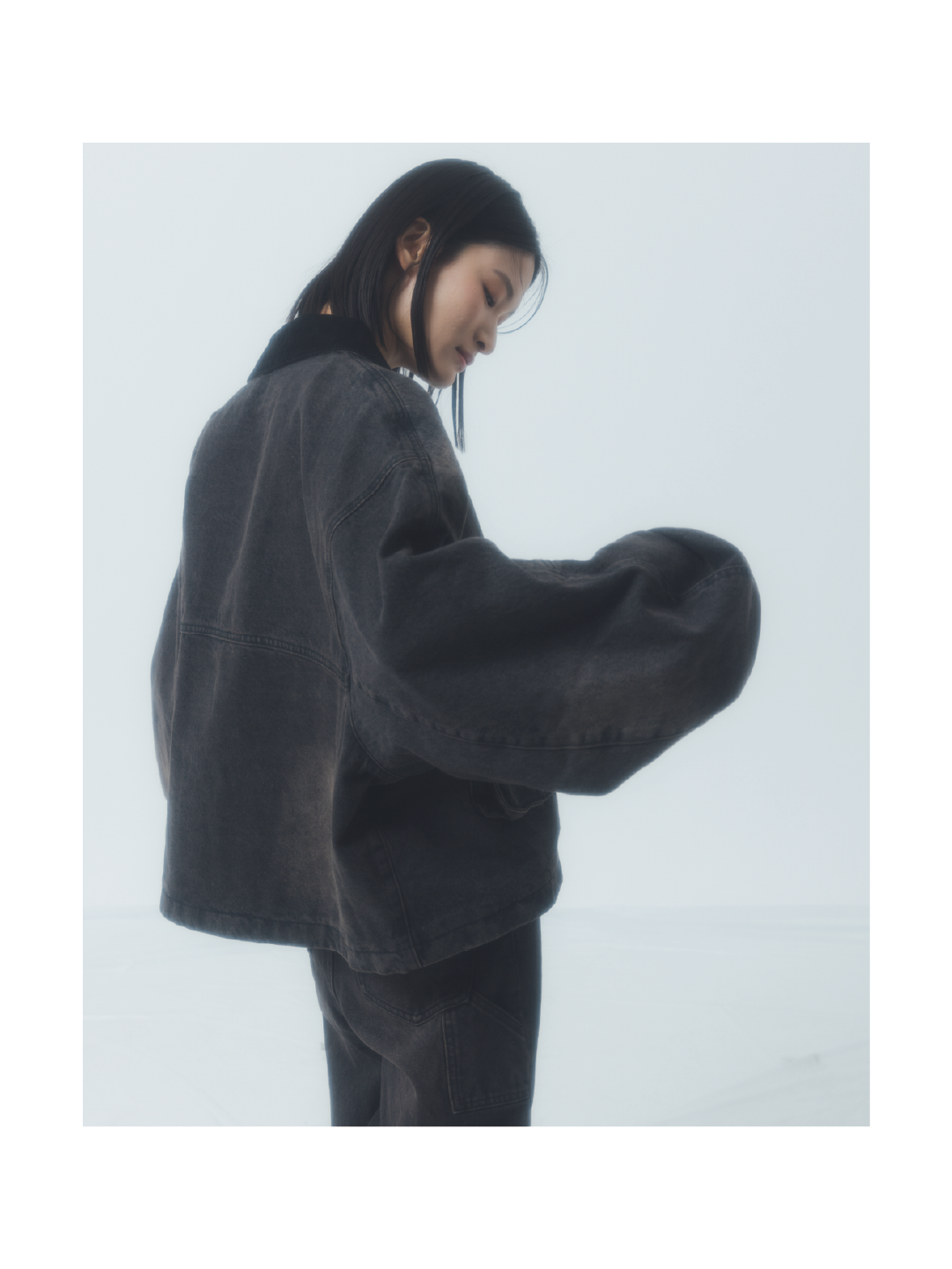 "NEW ROOTS" Denim Jacket BLACK