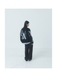 "NEXT LEVEL" Stadium Jacket BLACK x BLACK