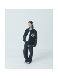 "NEXT LEVEL" Stadium Jacket BLACK x BLACK