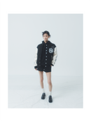 "NEXT LEVEL" Stadium Jacket BLACK x WHITE