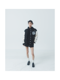 "NEXT LEVEL" Stadium Jacket BLACK x WHITE