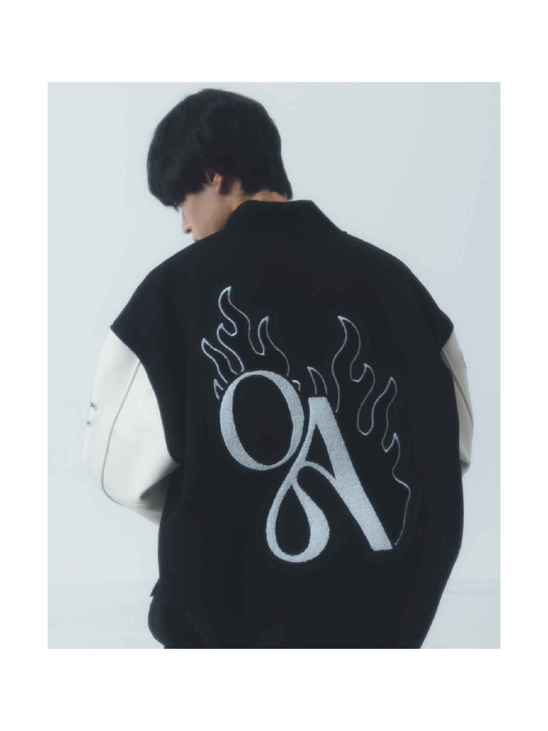"NEXT LEVEL" Stadium Jacket BLACK x WHITE