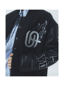"NEXT LEVEL" Stadium Jacket BLACK x BLACK