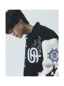 "NEXT LEVEL" Stadium Jacket BLACK x WHITE