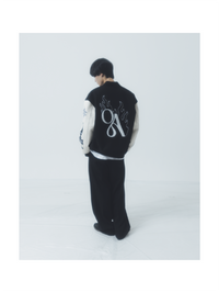 "NEXT LEVEL" Stadium Jacket BLACK x WHITE