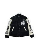 "NEXT LEVEL" Stadium Jacket BLACK x WHITE