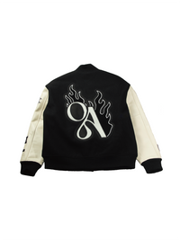 "NEXT LEVEL" Stadium Jacket BLACK x WHITE