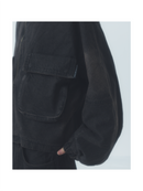 "NEW ROOTS" Denim Jacket BLACK