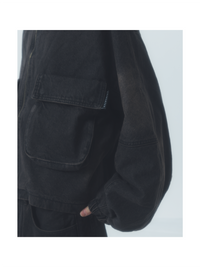 "NEW ROOTS" Denim Jacket BLACK
