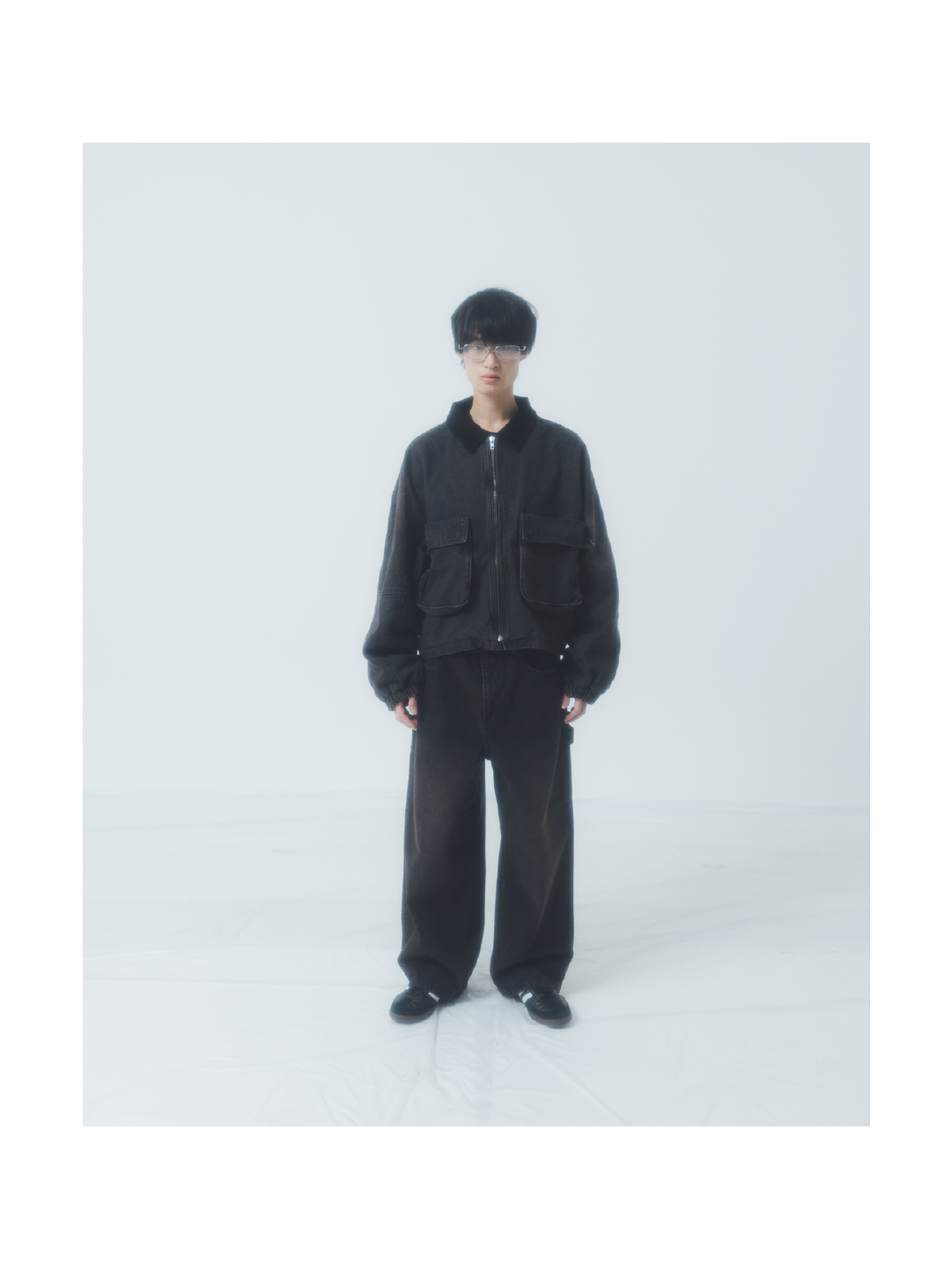 "NEW ROOTS" Denim Jacket BLACK