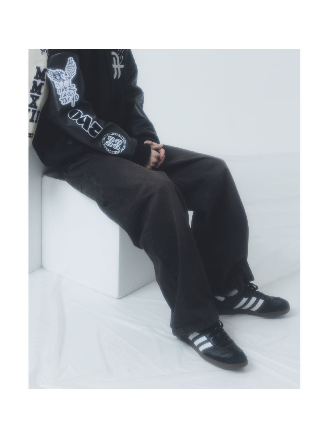 "NEW ROOTS" Denim Pants BLACK